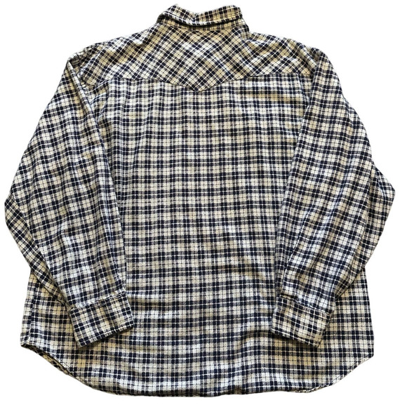 Northwest Blue Beige and Blue Plaid Pearl Snap Button Down Size XXL - Picture 2 of 7